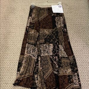 Coldwater Creek Brown and Black Maxi Skirt - Petite XS